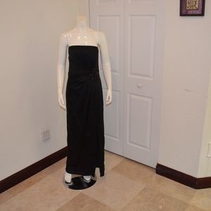 Long strapless dress open front size 12